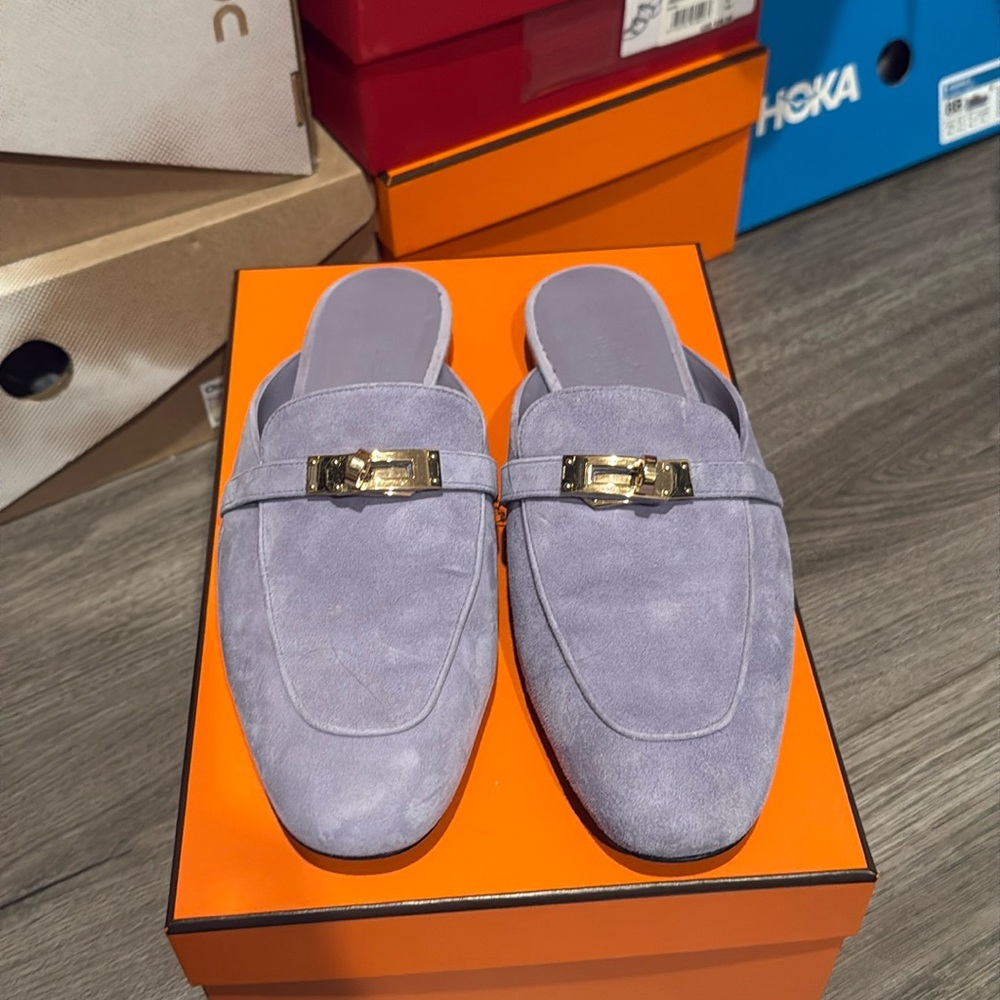 HERMES OZ MULES VIOLET GLYCINE 39/9 PREOWNED